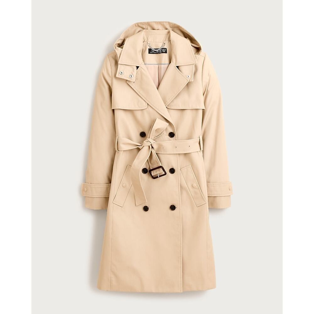 J. Crew New Icon Trench Classic Coat Vintage Classic Timeless Khaki Size 6 NWT